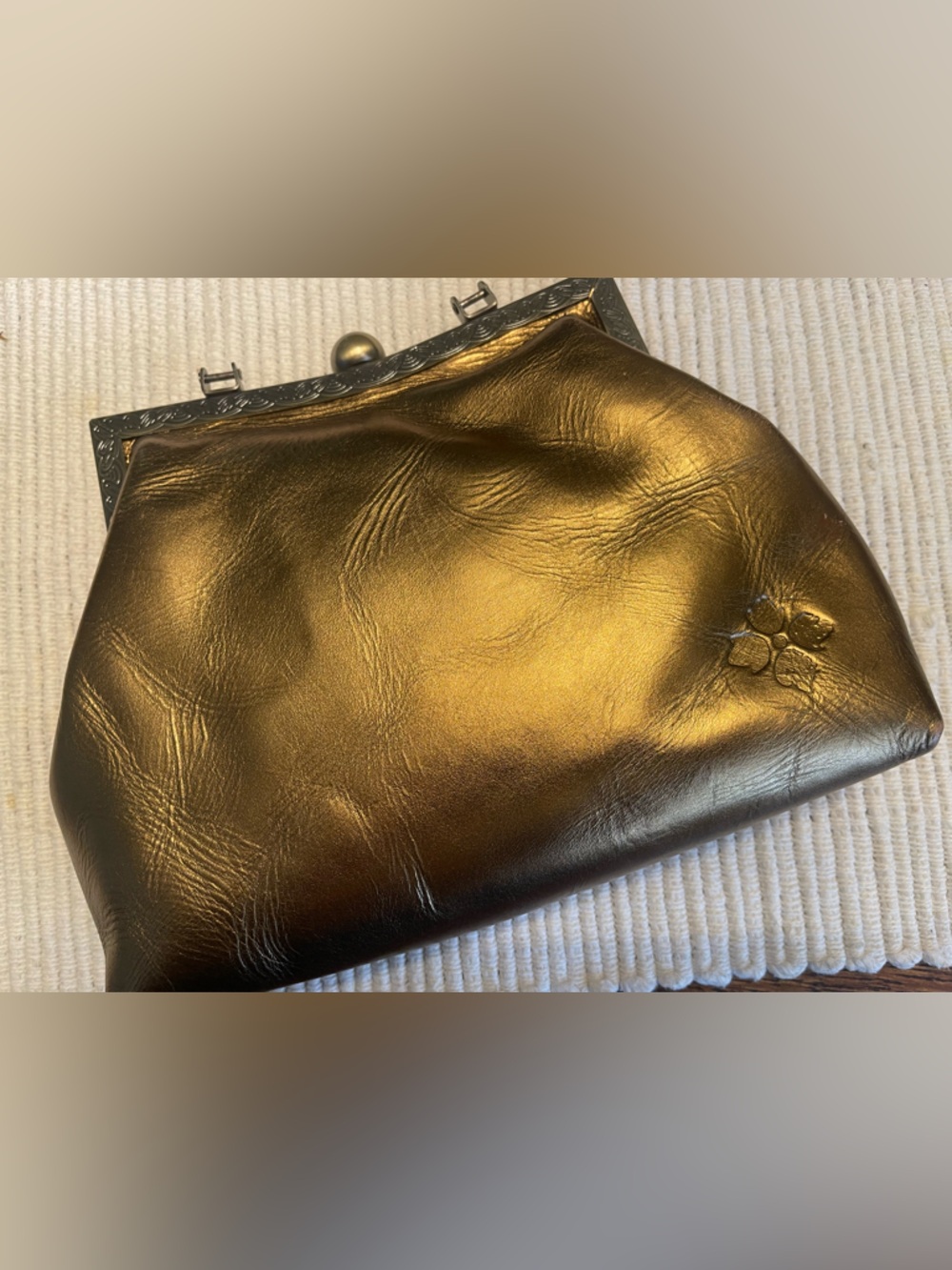 Patricia Nash Red Beaded Floral Shoulder Bag with Gold Accents - Picture 5 of 13